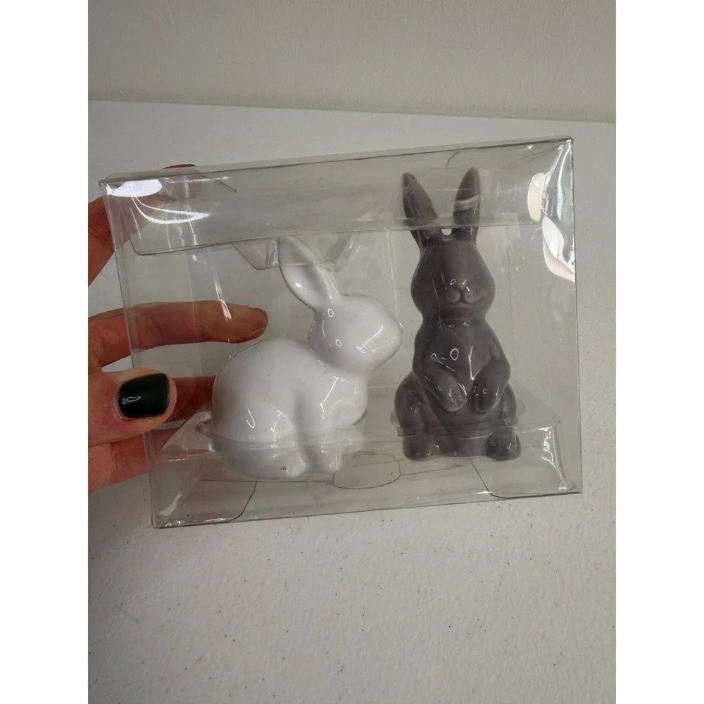 Salt &‎ Pepper shakers white gray glossy kitchen tools home decor spring Easter